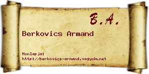 Berkovics Armand névjegykártya