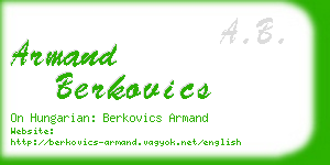 armand berkovics business card
